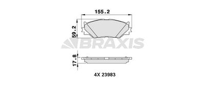 AA0282 BRAXIS Комплект тормозных колодок, дисковый тормоз