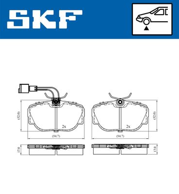 VKBP80480E SKF Комплект тормозных колодок, дисковый тормоз