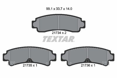 2173401 TEXTAR Комплект тормозных колодок, дисковый тормоз