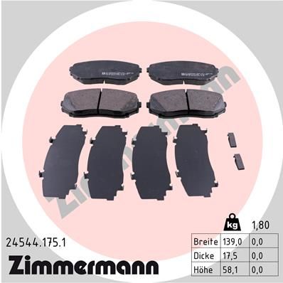 245441751 ZIMMERMANN Комплект тормозных колодок, дисковый тормоз