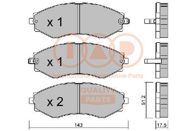 70420070P IAP QUALITY PARTS Комплект тормозных колодок, дисковый тормоз