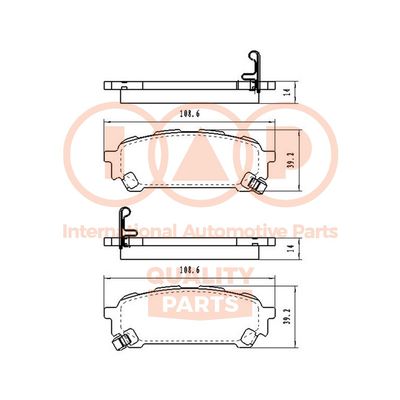 70415037 IAP QUALITY PARTS Комплект тормозных колодок, дисковый тормоз