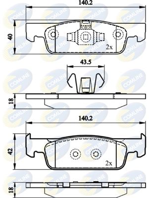 CBP02144 COMLINE Комплект тормозных колодок, дисковый тормоз