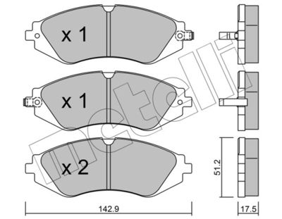 2202940 METELLI Комплект тормозных колодок, дисковый тормоз