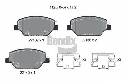 BPD2326 BENDIX Braking Комплект тормозных колодок, дисковый тормоз