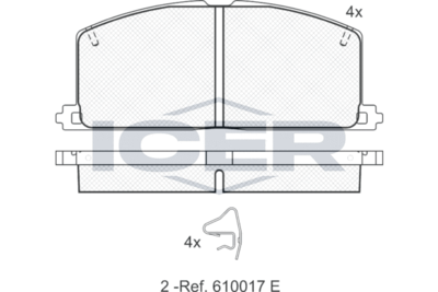 180462 ICER Комплект тормозных колодок, дисковый тормоз