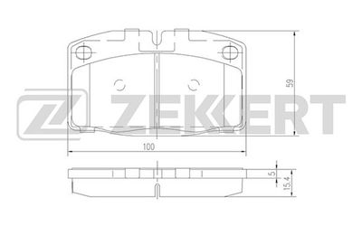 BS2345 ZEKKERT Комплект тормозных колодок, дисковый тормоз