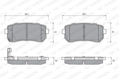 1511188 WEEN Комплект тормозных колодок, дисковый тормоз