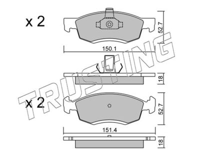 8180 TRUSTING Комплект тормозных колодок, дисковый тормоз