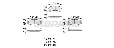 AB0400 BRAXIS Комплект тормозных колодок, дисковый тормоз