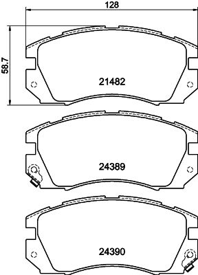 8DB355037271 HELLA Комплект тормозных колодок, дисковый тормоз