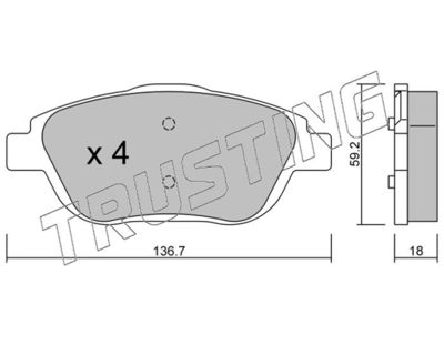 8690 TRUSTING Комплект тормозных колодок, дисковый тормоз