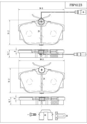 FBP4123 FI.BA Комплект тормозных колодок, дисковый тормоз