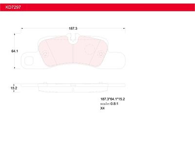 KD7297 ASIMCO Комплект тормозных колодок, дисковый тормоз