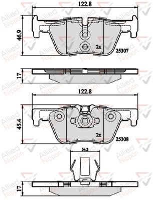 ADB02131 COMLINE Комплект тормозных колодок, дисковый тормоз