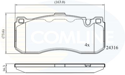 CBP06005 COMLINE Комплект тормозных колодок, дисковый тормоз