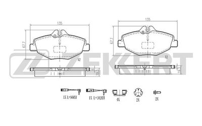 BS2926 ZEKKERT Комплект тормозных колодок, дисковый тормоз