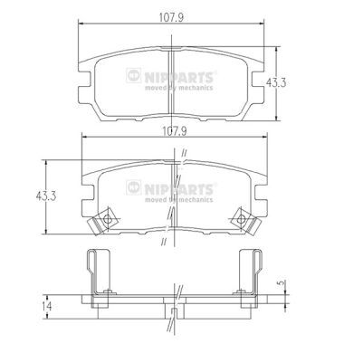 J3615005 NIPPARTS Комплект тормозных колодок, дисковый тормоз