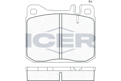 180323 ICER Комплект тормозных колодок, дисковый тормоз