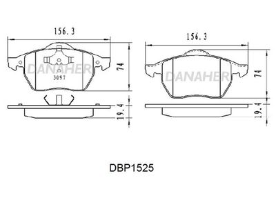 DBP1525 DANAHER Комплект тормозных колодок, дисковый тормоз