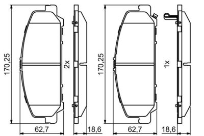 0986495375 BOSCH Комплект тормозных колодок, дисковый тормоз