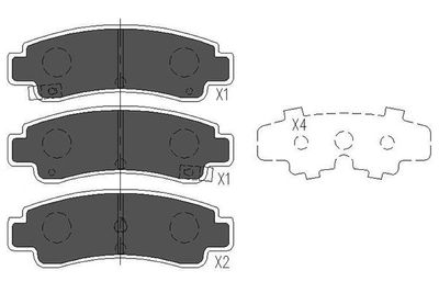 KBP6543 KAVO PARTS Комплект тормозных колодок, дисковый тормоз