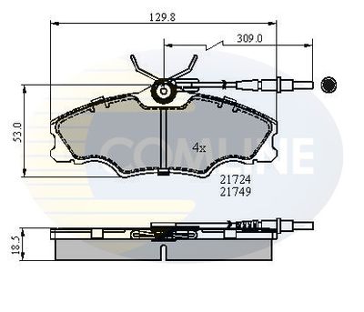 CBP1433 COMLINE Комплект тормозных колодок, дисковый тормоз