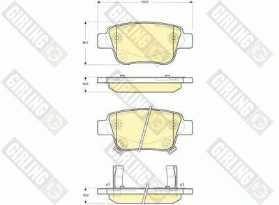 6133374 GIRLING Комплект тормозных колодок, дисковый тормоз