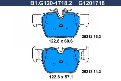 B1G12017182 GALFER Комплект тормозных колодок, дисковый тормоз