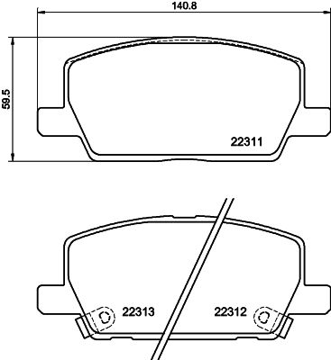 8DB355040001 HELLA PAGID Комплект тормозных колодок, дисковый тормоз