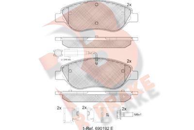 RB1445071 R BRAKE Комплект тормозных колодок, дисковый тормоз