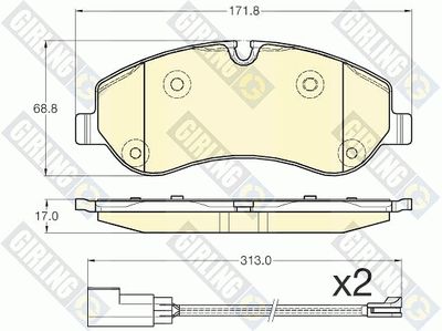 6119671 GIRLING Комплект тормозных колодок, дисковый тормоз
