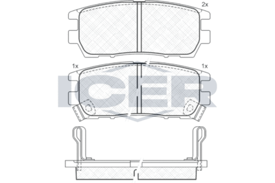 140980 ICER Комплект тормозных колодок, дисковый тормоз