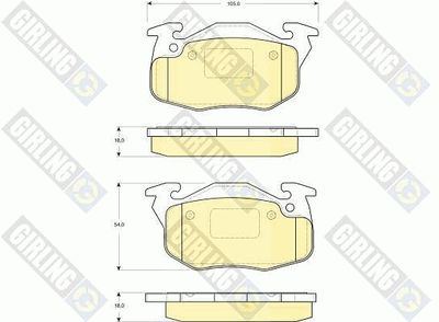 6116154 GIRLING Комплект тормозных колодок, дисковый тормоз