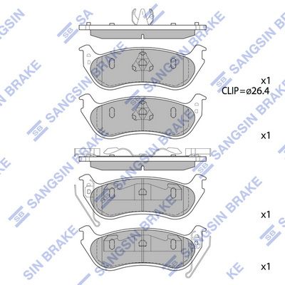 SP1511 Hi-Q Комплект тормозных колодок, дисковый тормоз