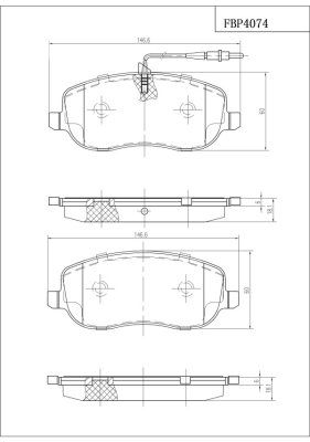 FBP4074 FI.BA Комплект тормозных колодок, дисковый тормоз