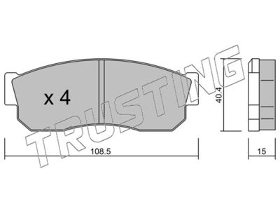 2110 TRUSTING Комплект тормозных колодок, дисковый тормоз