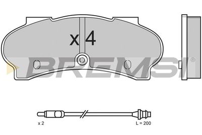 BP2524 BREMSI Комплект тормозных колодок, дисковый тормоз