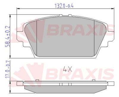 AA0644 BRAXIS Комплект тормозных колодок, дисковый тормоз