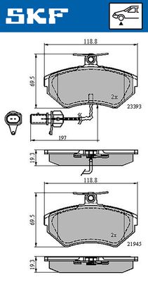 VKBP80547E SKF Комплект тормозных колодок, дисковый тормоз