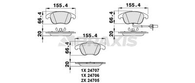 AB0067 BRAXIS Комплект тормозных колодок, дисковый тормоз