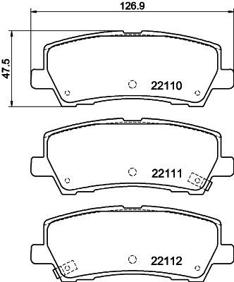 8DB355044271 HELLA Комплект тормозных колодок, дисковый тормоз