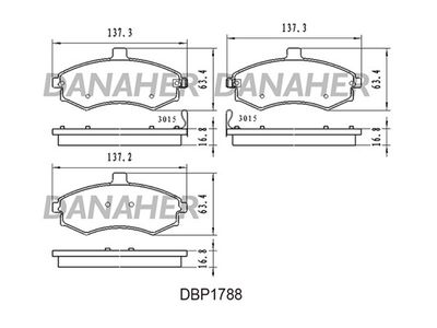 DBP1788 DANAHER Комплект тормозных колодок, дисковый тормоз