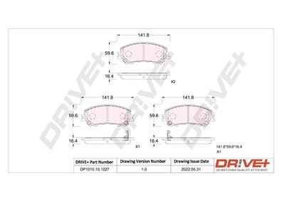 DP1010101227 Dr!ve+ Комплект тормозных колодок, дисковый тормоз