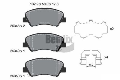 BPD1259 BENDIX Braking Комплект тормозных колодок, дисковый тормоз