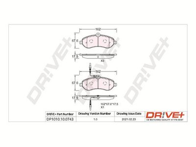 DP1010100743 Dr!ve+ Комплект тормозных колодок, дисковый тормоз