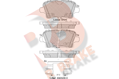 RB2344 R BRAKE Комплект тормозных колодок, дисковый тормоз