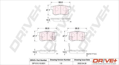 DP1010100031 Dr!ve+ Комплект тормозных колодок, дисковый тормоз