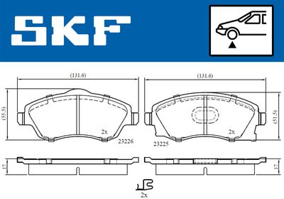 VKBP80062A SKF Комплект тормозных колодок, дисковый тормоз