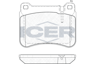 181769 ICER Комплект тормозных колодок, дисковый тормоз